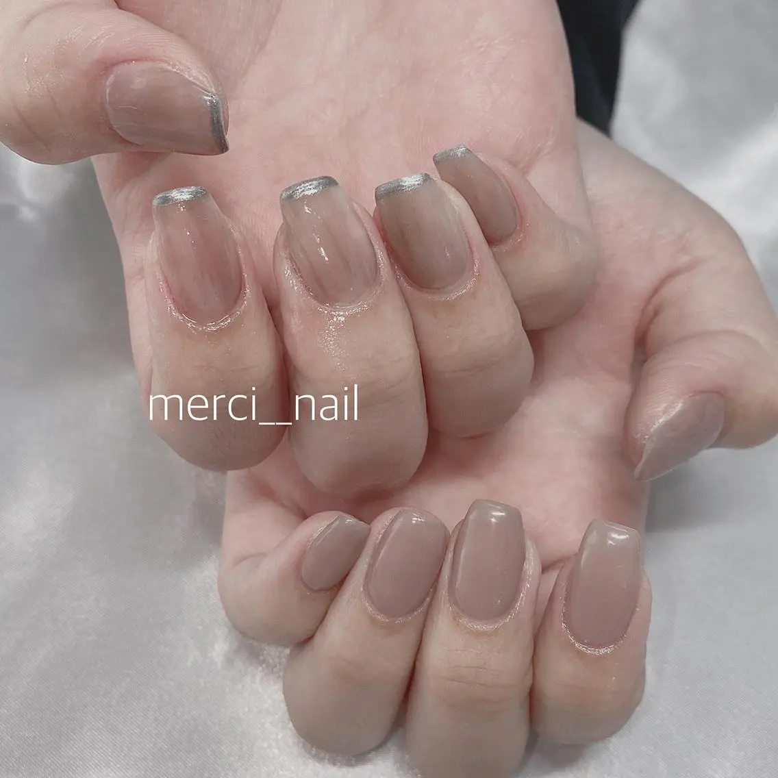 ネイル クリアネイル フラッシュネイル フレンチネイル 韓国ネイル マグネットネイル ハンドネイル merci nailのネイルデザイン