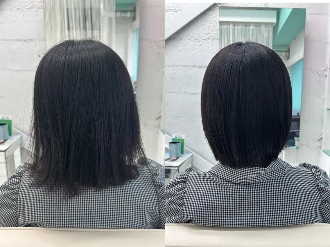 ショート 縮毛矯正 トリートメント 透明感ツヤカラー/ 縮毛矯正/静岡のヘアスタイル