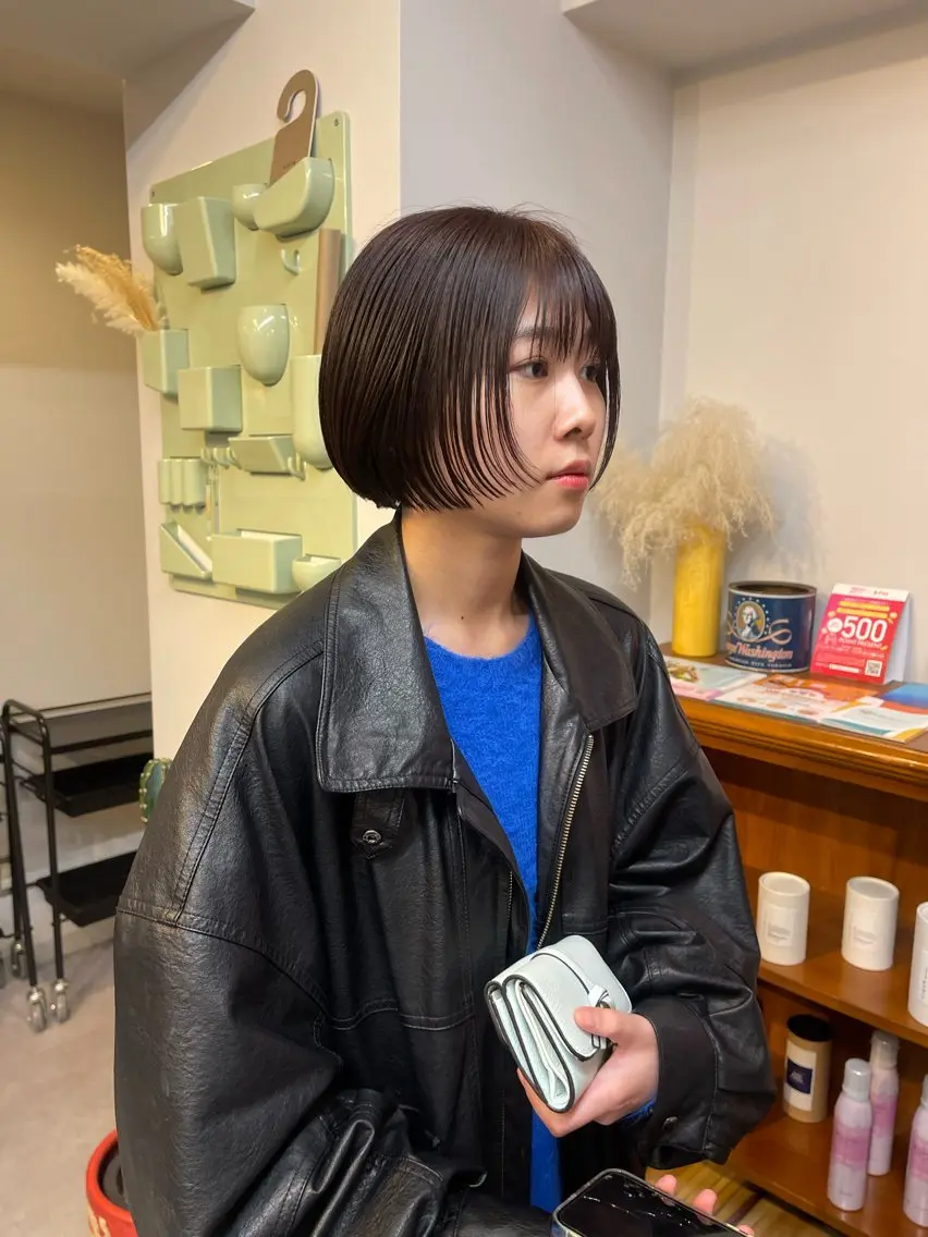 ショート カラー ブラウンカラー ピンクカラー ピンクブラウン ボブ カット ヘアカラー トリートメント 丁寧なカウンセリング 🌿KENTA🌿のヘアスタイル