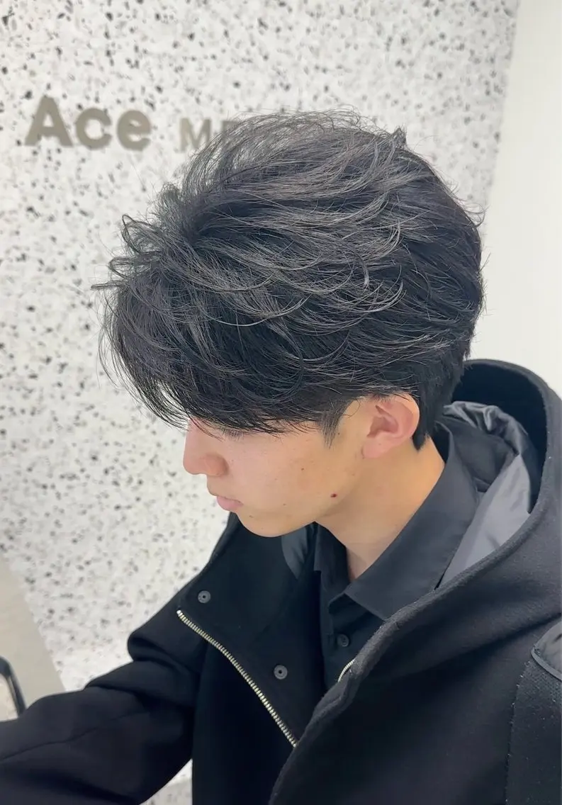 【2440円🔥】メンズカット＋フェザーパーマモデル募集《Ace名駅店》束感／ふんわり質感OKの写真