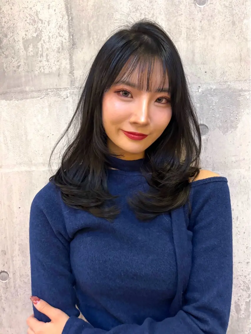 セミロング レイヤーカット カット ヘアカラー トリートメント 竹内 春奈のヘアスタイル
