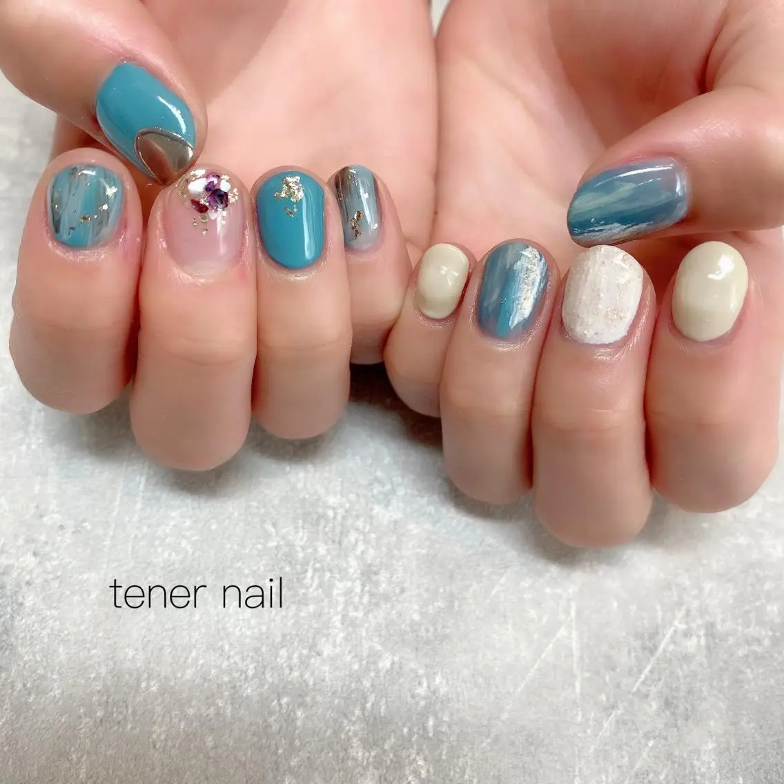 ネイル ブルー テネルネイル tener nailのネイルデザイン