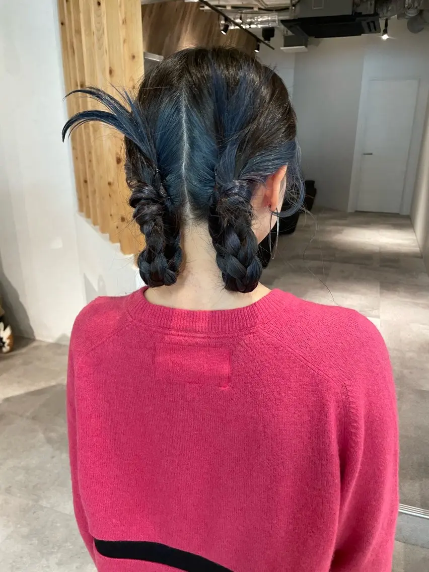 ロング ヘアアレンジ 三つ編み ヘアセット 久保田 千尋のヘアスタイル
