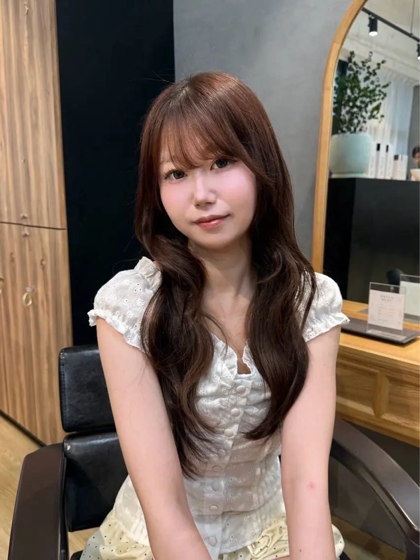 ロング カット 縮毛矯正 似合わせスタイル☁️ 堀内志茉🍀のヘアスタイル