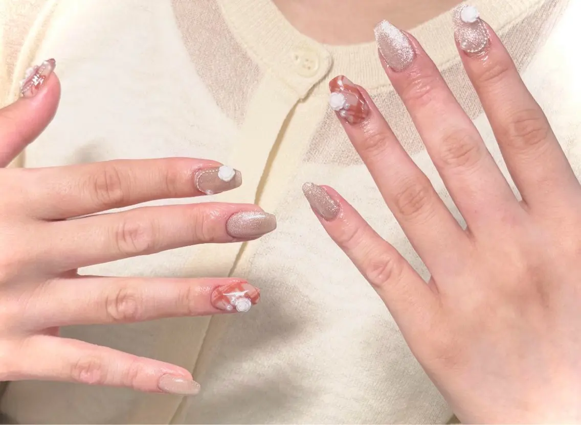 ネイル フラッシュネイル ジェルネイル グラデーション 韓国ネイル マグネットネイル ハンドネイル Nail&eye Belire 新宿のネイルデザイン