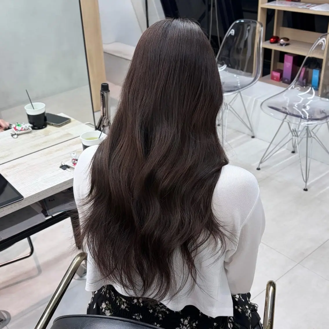 ロング カラー ヘアカラー しむら ななのヘアスタイル