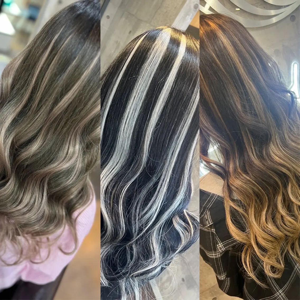 ロング カラー ヘアアレンジ シールエクステ バレイヤージュ ダブルカラー グラデーションカラー ハイライトカラー ミルクティーハイトー ン💖Mikaのヘアスタイル