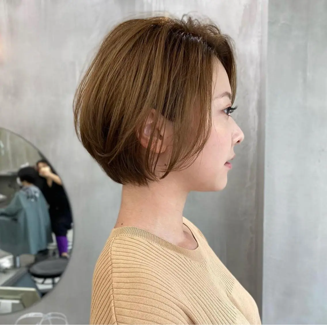 ショート カラー ボブ ショートヘア カット ヘアカラー トリートメント 👑ボブはお任せ ミヤノ👑のヘアスタイル