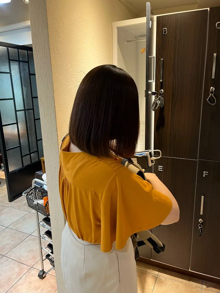 ミディアム 縮毛矯正 🌱ぱっつとボブカ ット🌱/Ryotaのヘアスタイル
