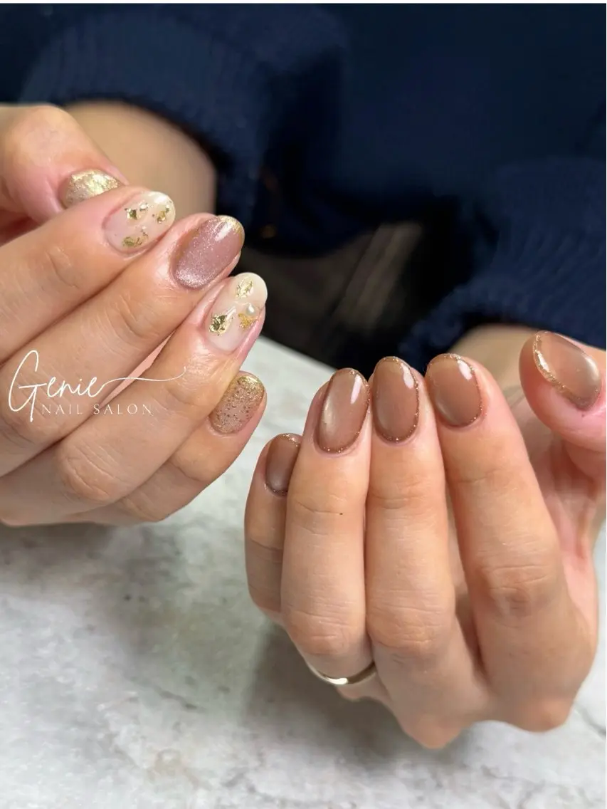 ネイル フラッシュネイル ニュアンスネイル ハンドネイル Nail salon Genieのネイルデザイン