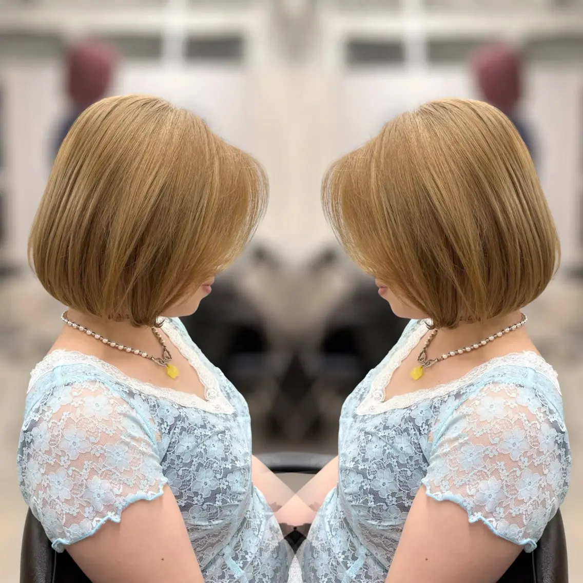 ショート カラー ベージュカラー ブリーチ 透明感カラー ハイトーンカラー 韓国風ヘア ヘアカラー レイヤー💫Wカラー 🍎森貝洋亮🍎のヘアスタイル