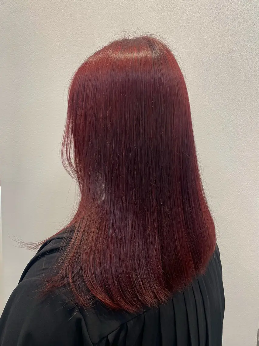 カラー ブリーチ ブリーチなしカラー レッドカラー GOTO KANANのヘアスタイル