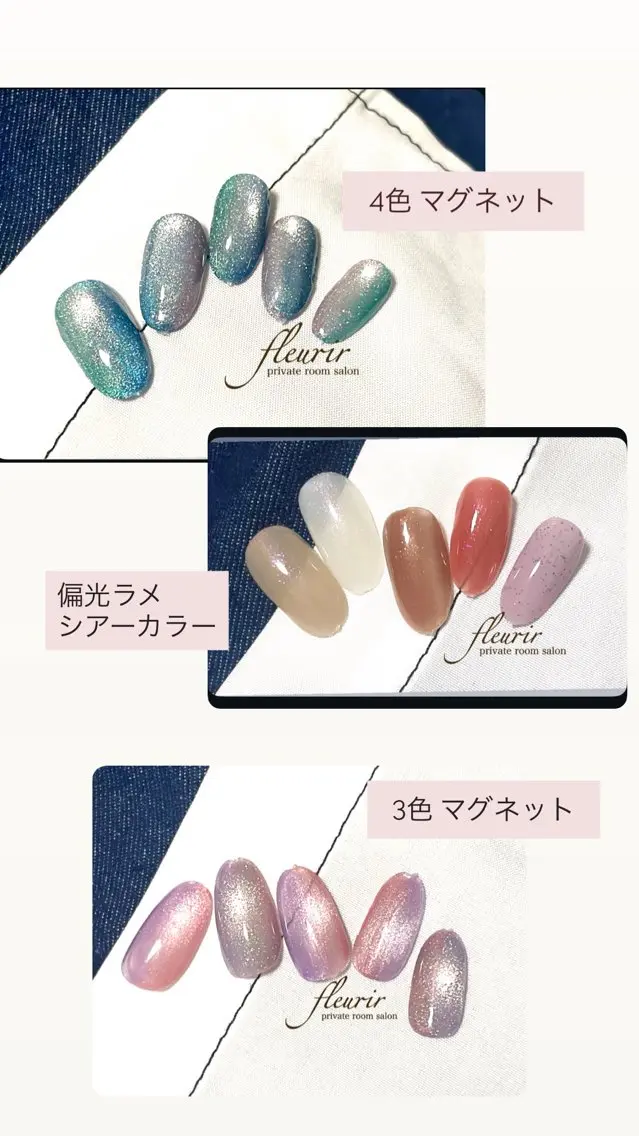 ネイル マグネットネイル シンプルネイル フルリール 【プライベートサロンのネイルデザイン