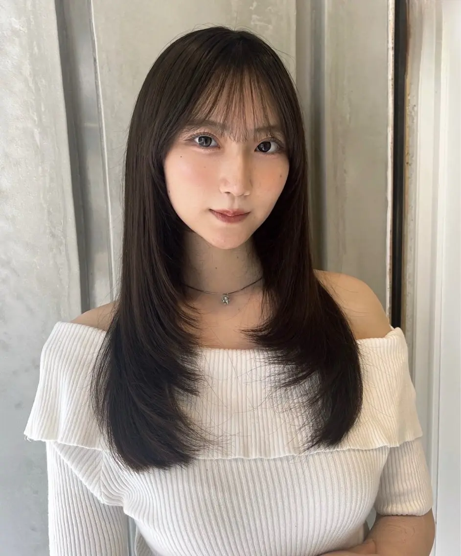ミディアム カラー 顔まわりレイヤー レイヤーカット カット ヘアカラー トリートメント 💎透明感カラー特化 💎TAISEIのヘアスタイル