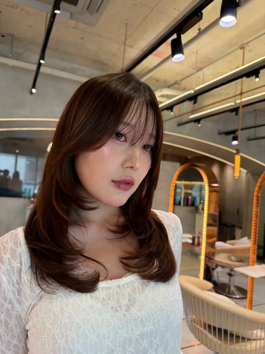ロング カット 縮毛矯正 トリートメント 🦋高屋敷陸🦋 レイヤー/ハイトーンのヘアスタイル