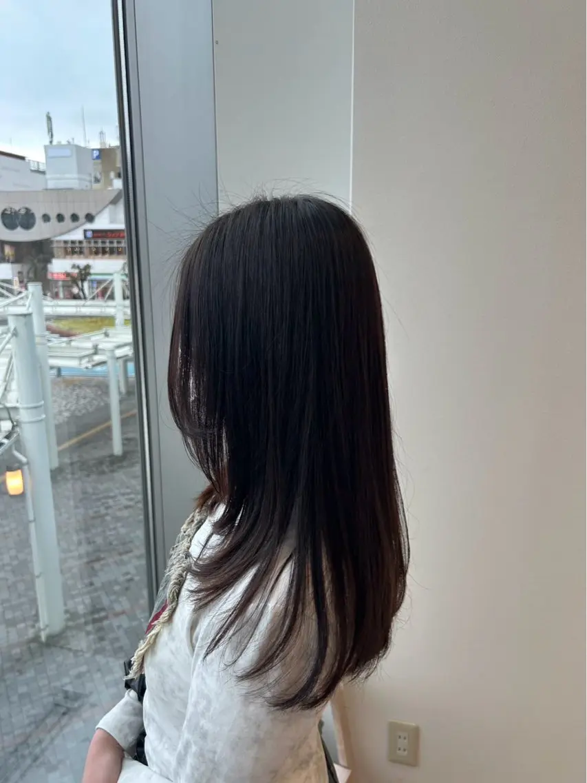 ロング 縮毛矯正 縮毛矯正 成清 歩生のヘアスタイル