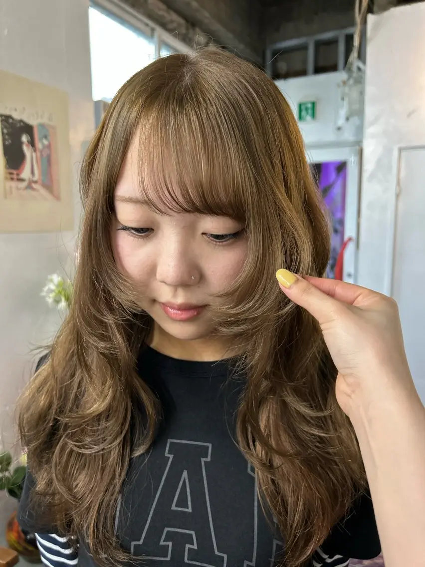 ロング カラー ベージュカラー カット ヘアカラー maho/垢抜け カラーパーマのヘアスタイル