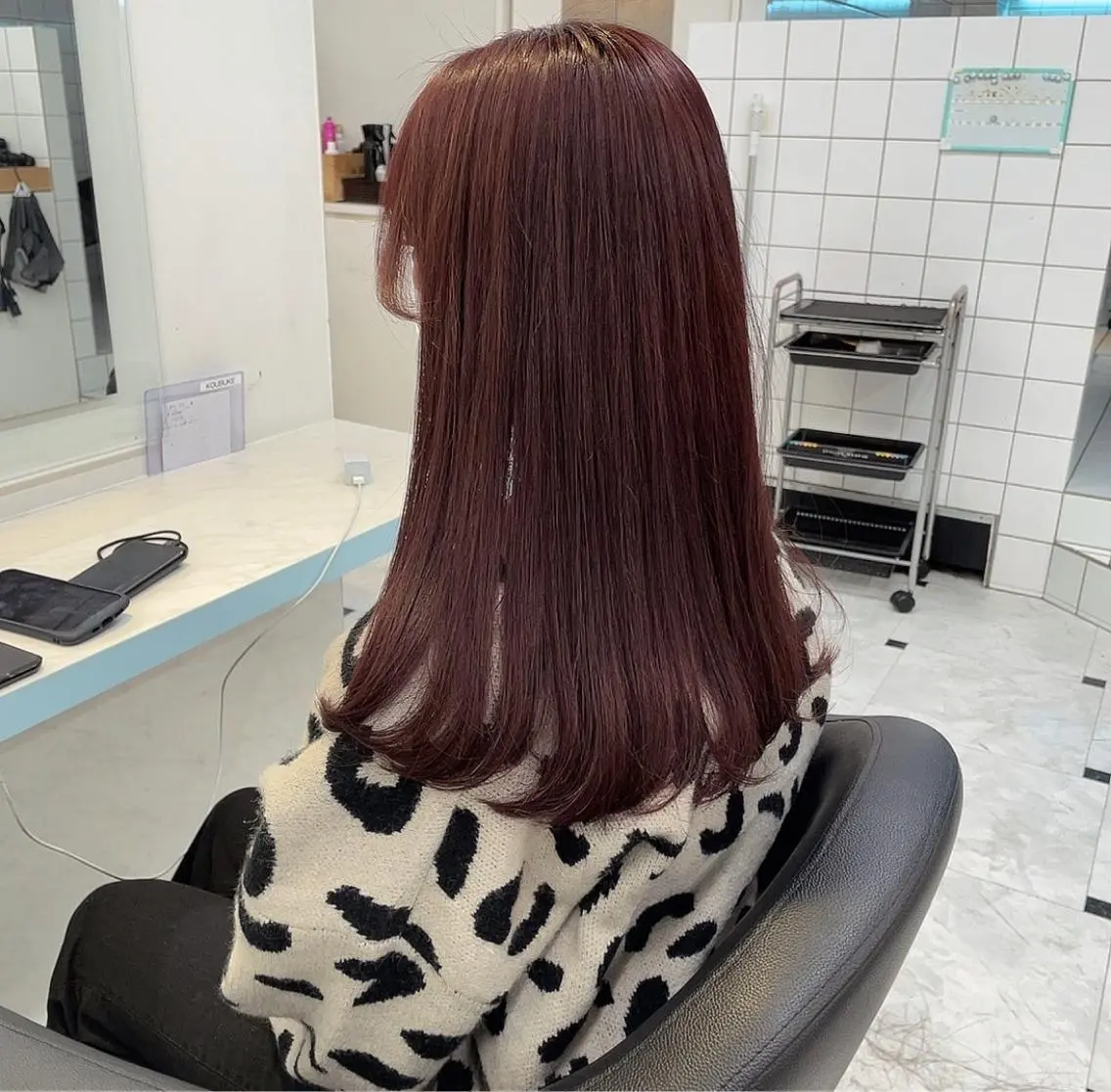 ミディアム ヘアカラー トリートメント 顔周りレイヤー/新宿 /モテ艶カラー/航介のヘアスタイル