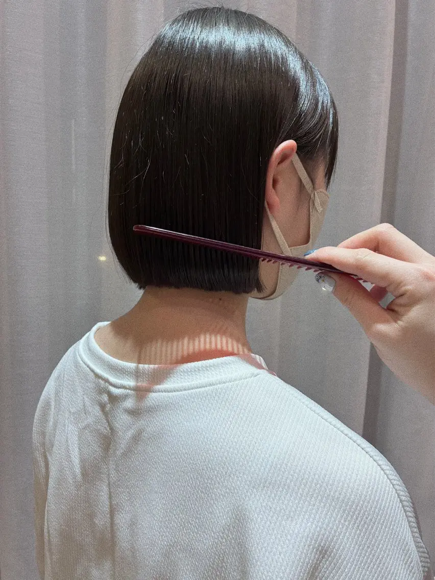 ショート 切りっぱなしボブ ボブ moe/名古屋美容室 /モデル募集のヘアスタイル