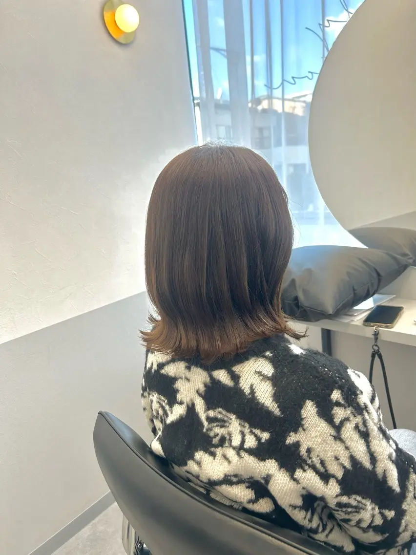 ミディアム カラー ベージュカラー オリーブベージュ くびれヘア カット ヘアカラー トリートメント 🌷MIREA🌷 LUANA 難波店のヘアスタイル