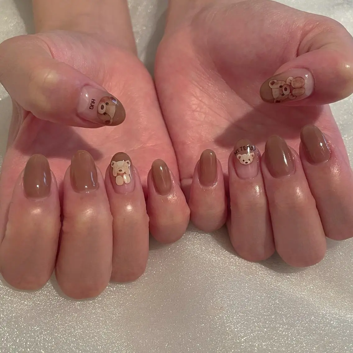 ネイル ブラウン ハンドネイル ハンドケア lylynail YUUKAのネイルデザイン