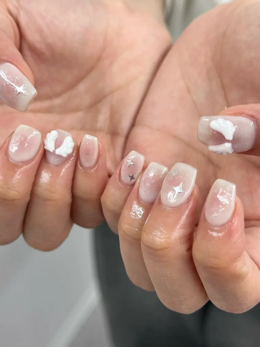 ネイル チークネイル ジェルネイル マグネットネイル ニュアンスネイル パラジェル ハンドネイル ハンドケア Bana_ Nailのネイルデザイン