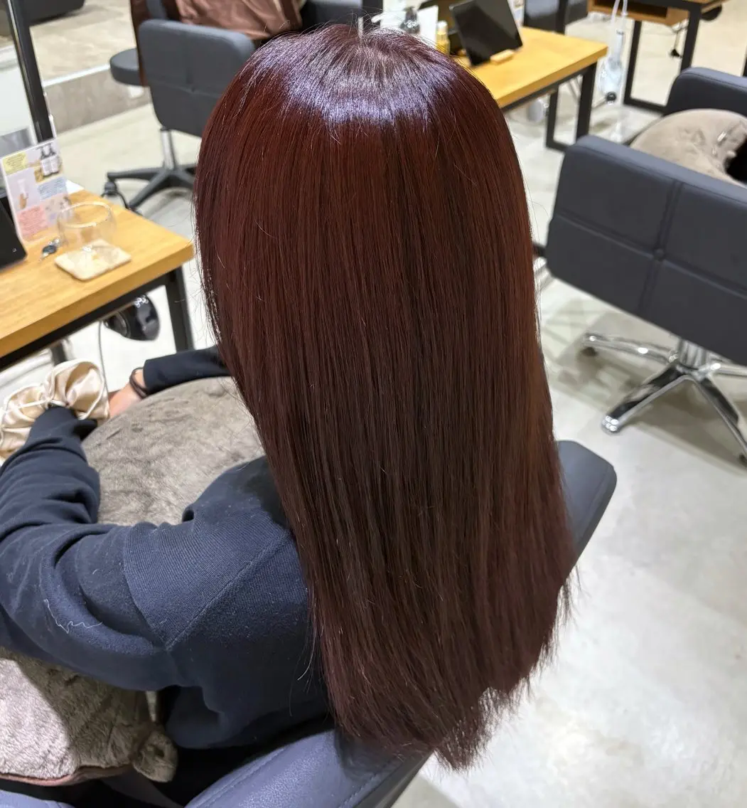 カラー ブラウンカラー レッドカラー anB アオイのヘアスタイル