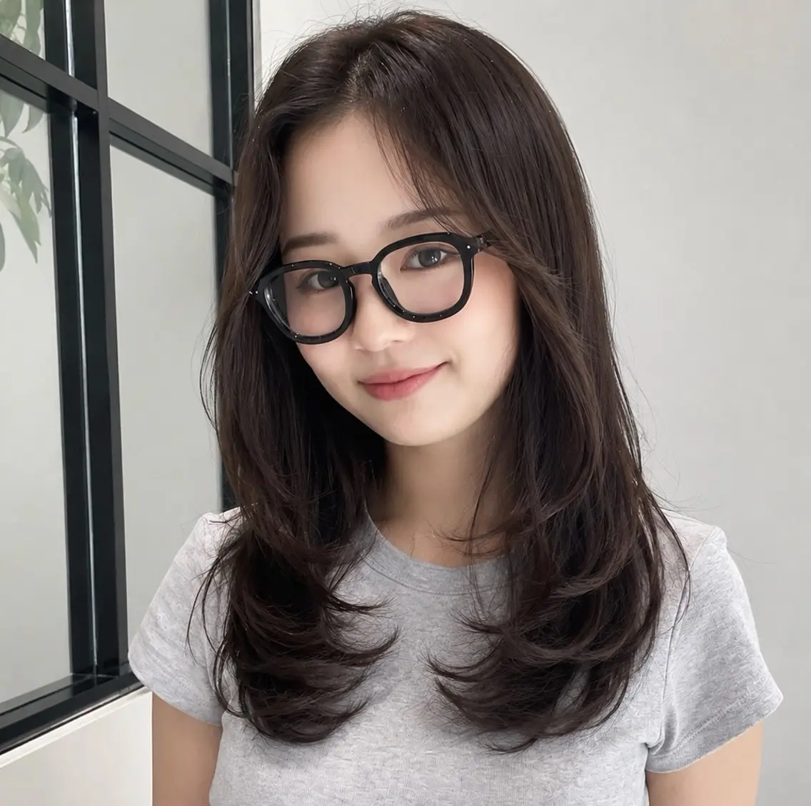 ロング カット ヘアカラー トリートメント 神戸レイヤーカット 顔周り／骨格診断のヘアスタイル