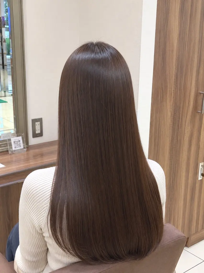 ロング 縮毛矯正 トリートメント Ash桜新町 きあらのヘアスタイル