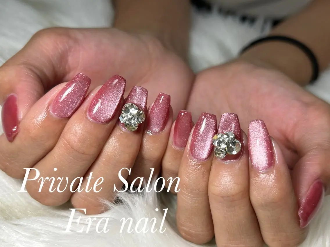 ネイル マグネットネイル マグネットワンカラー ワンカラーネイル ハンドネイル Era nailのネイルデザイン