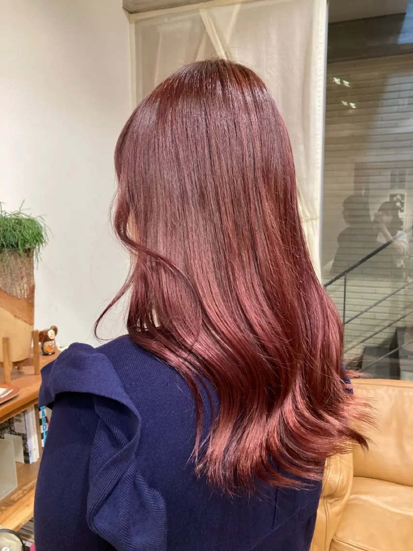 ロング カラー レッドカラー ヘアカラー 武藤 彩 ⌇カットモデル募集✂のヘアスタイル
