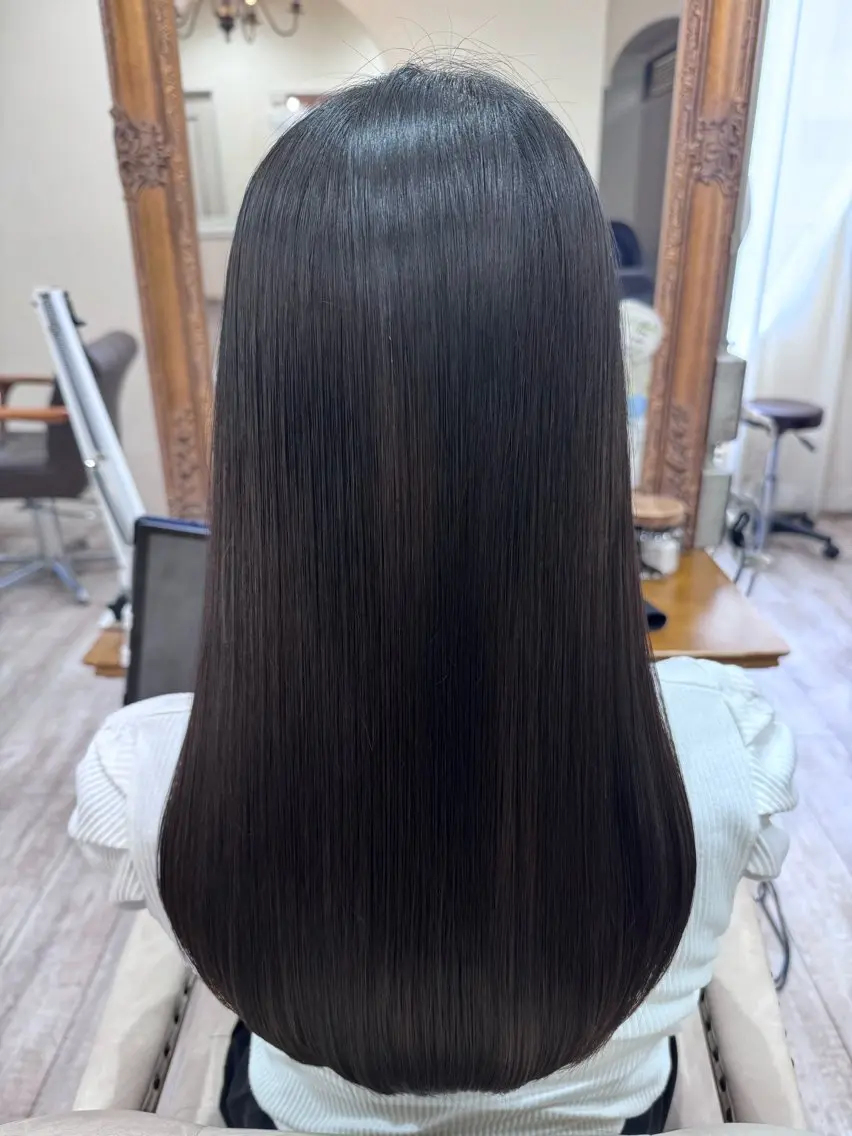 ロング カラー 髪質改善 レイヤーカット カット ヘアカラー 縮毛矯正 トリートメント 新越谷noble店長 松本拓也▶◀*.のヘアスタイル