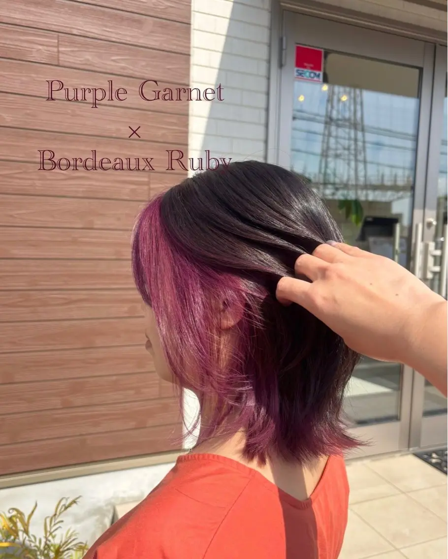 ミディアム カラー ミストバング フェイスフレーミング インナーカラー レイヤーカット ヘアカラー トリートメント 堀口 彩佳のヘアスタイル