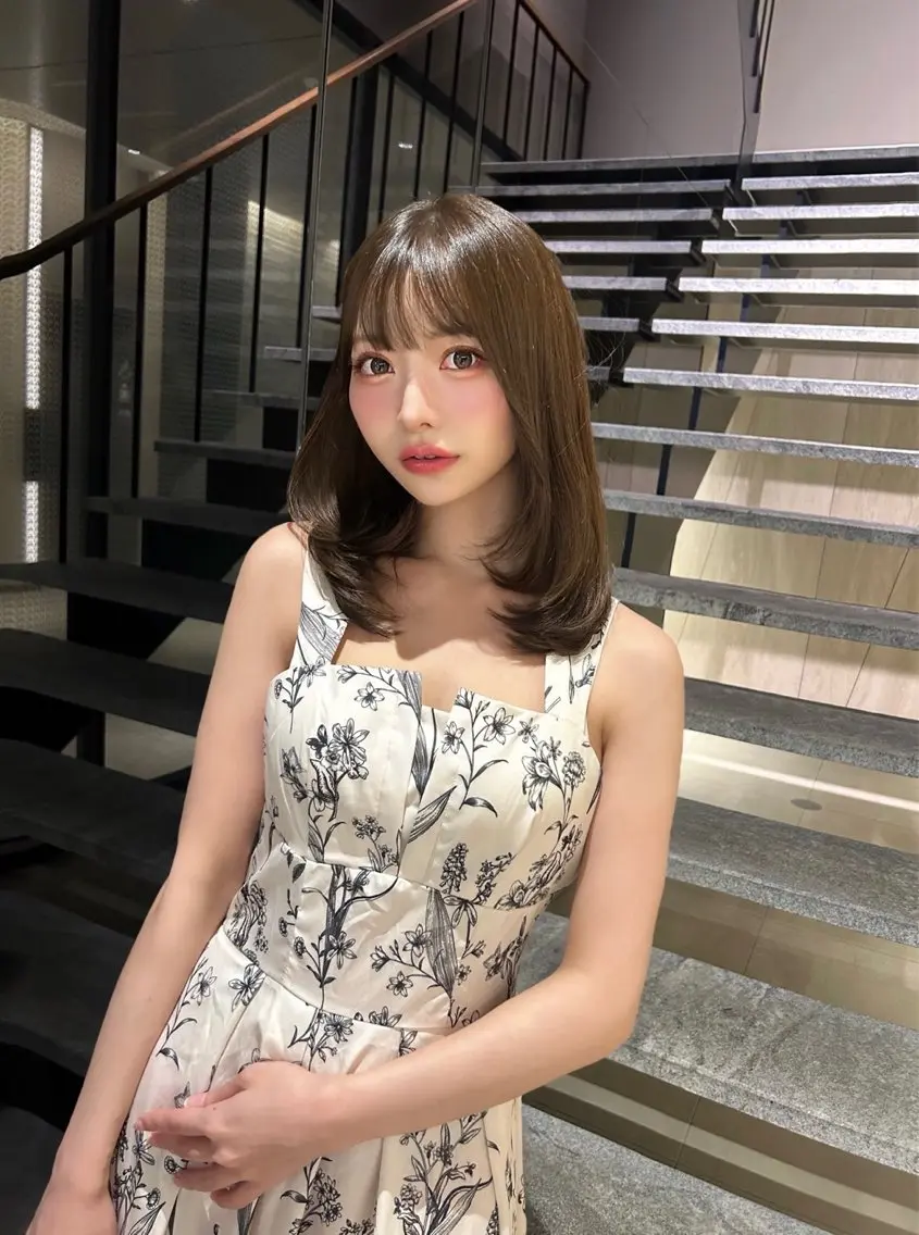 セミロング セミロングレイヤー レイヤーカット 韓国風×髪質改善 ゆりのヘアスタイル