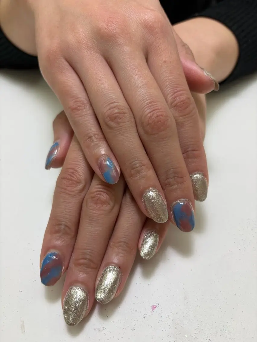 ネイル 大理石ネイル(マーブル) 眞鍋 歩のネイルデザイン