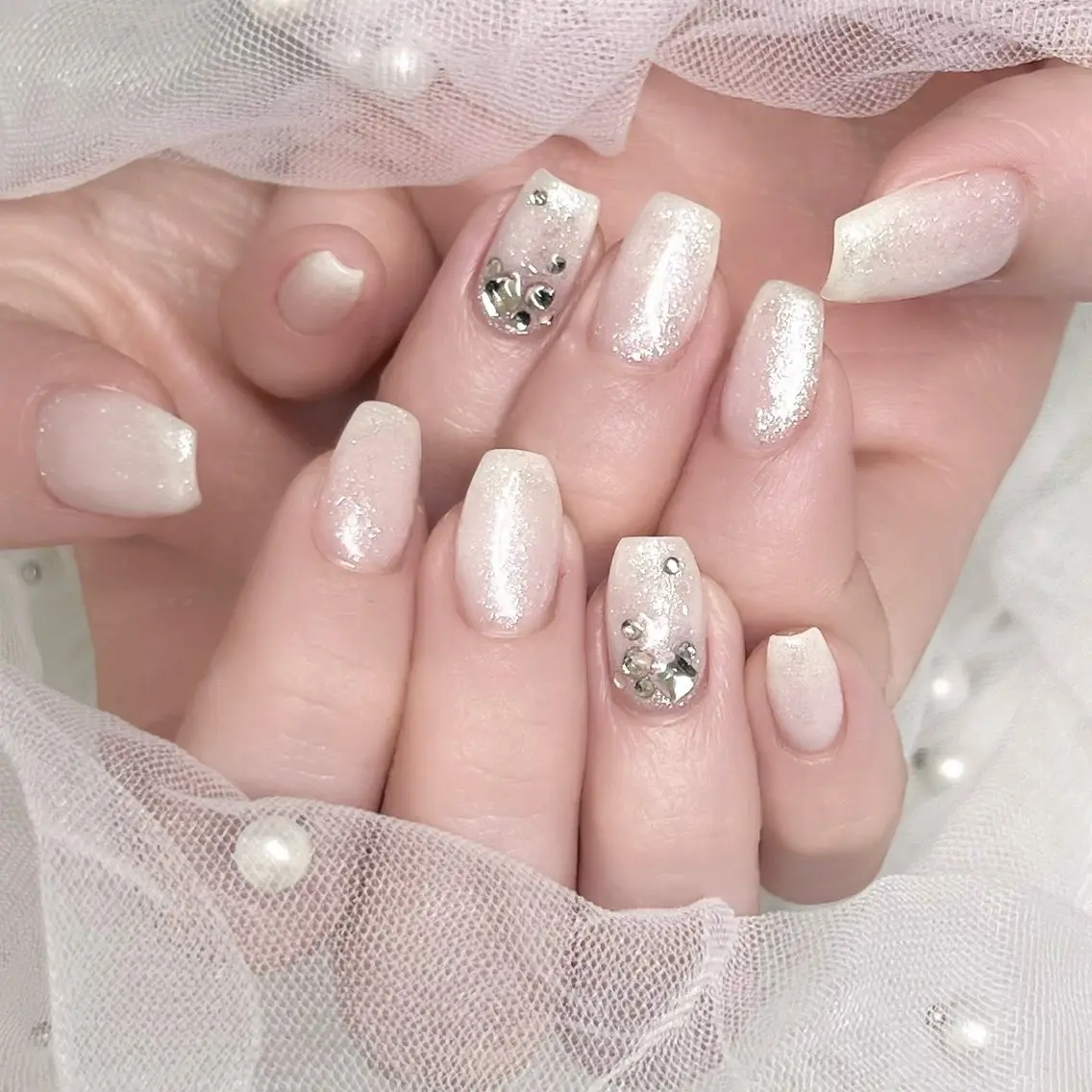 ネイル ブラウン フレンチネイル ハート 韓国ネイル ニュアンスネイル 🩵池袋heart nail🩵のネイルデザイン