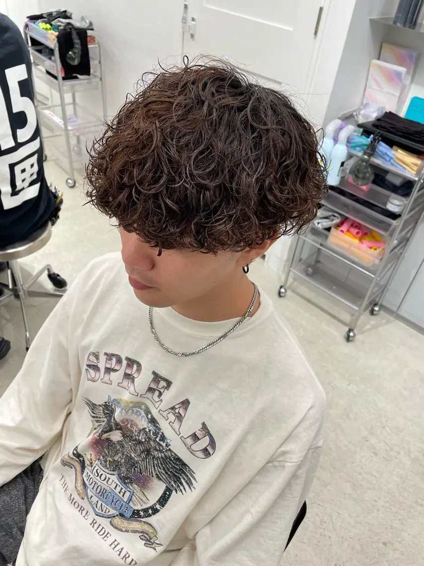 カラー パーマ メンズ メンズパーマ カット ヘアカラー パーマ 栄|メンズカラー🔥 |ゆうとのヘアスタイル