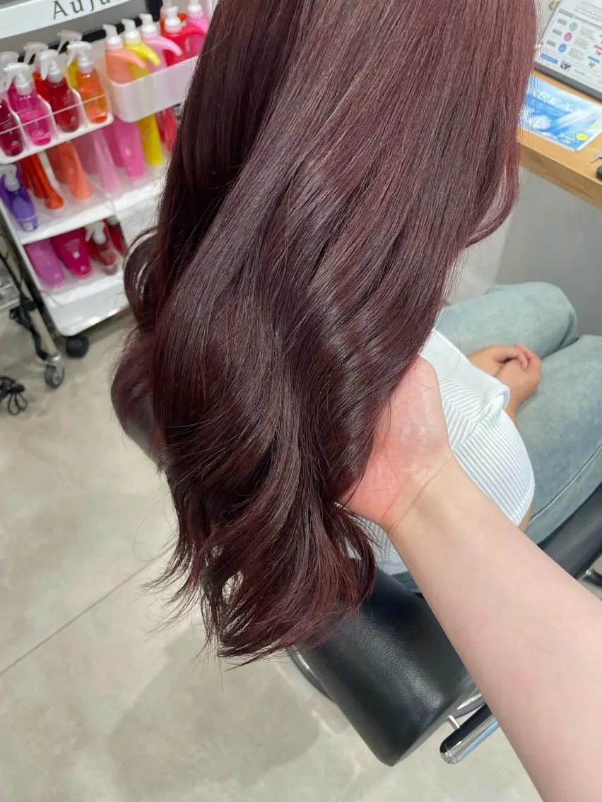 カラー レッドカラー ヘアカラー 佐藤 由依/水光カラーのヘアスタイル