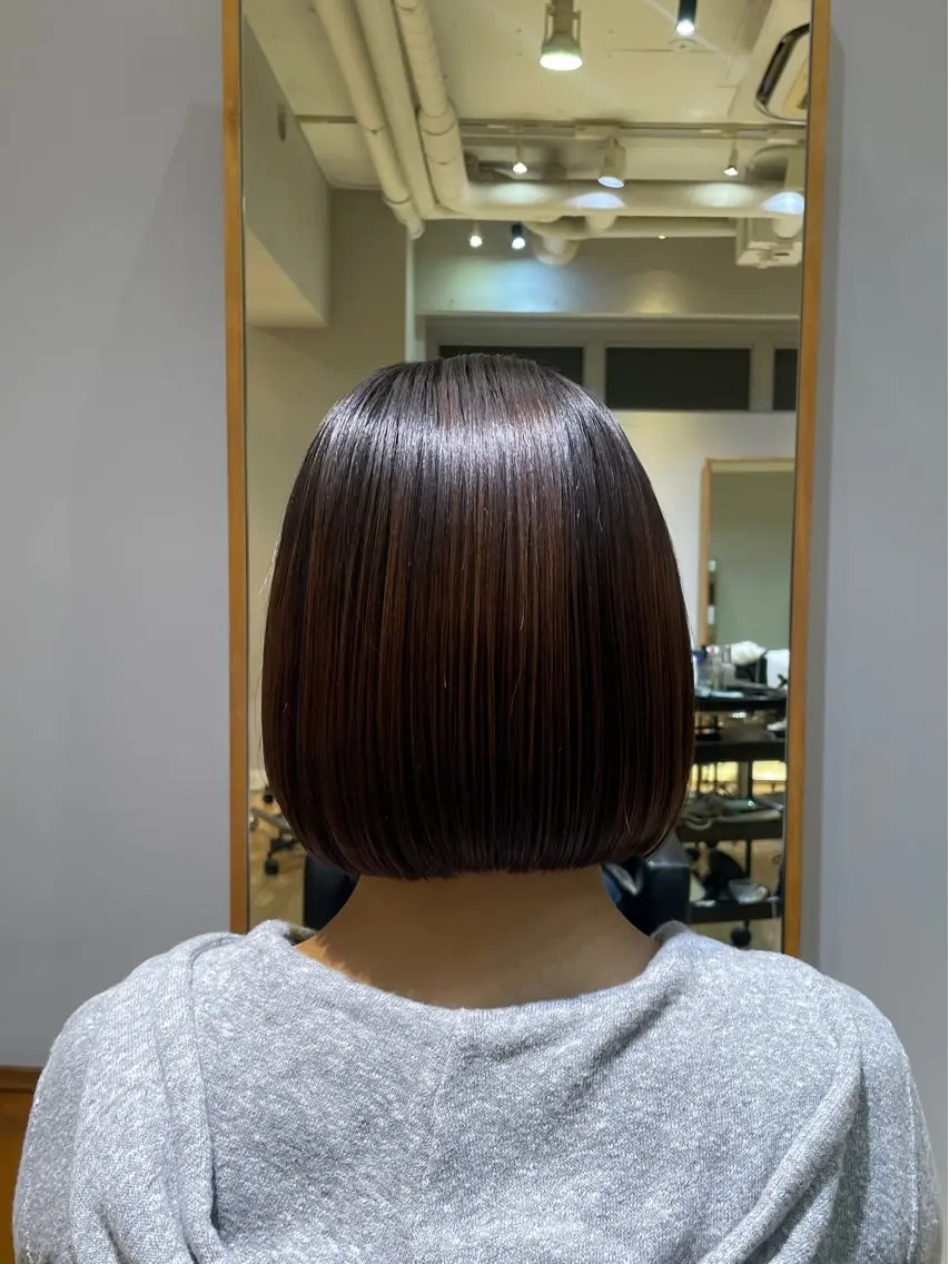 ショート パーマ ボブ カット 縮毛矯正 トリートメント 縮毛矯正/レイヤー 🌙児玉光瑠のヘアスタイル