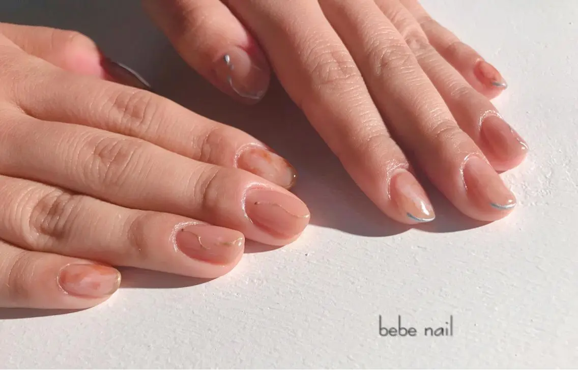 ネイル ゴールド ニュアンスネイル シルバー Ann nailのネイルデザイン