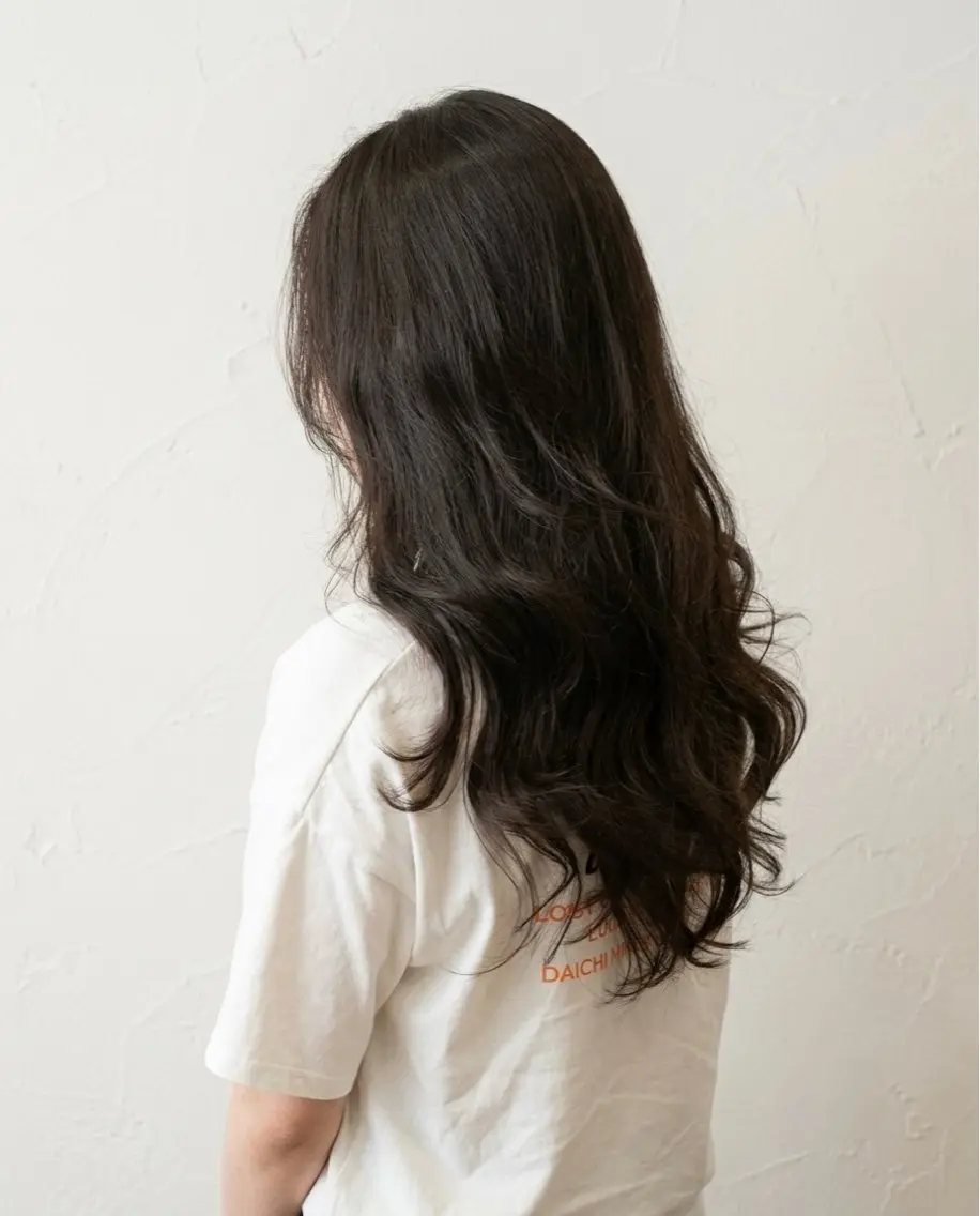 ロング ロングレイヤー レイヤーカット ロング カット パーマ トリートメント 拓麿✂︎/韓国ヘア× コテ巻きパーマのヘアスタイル