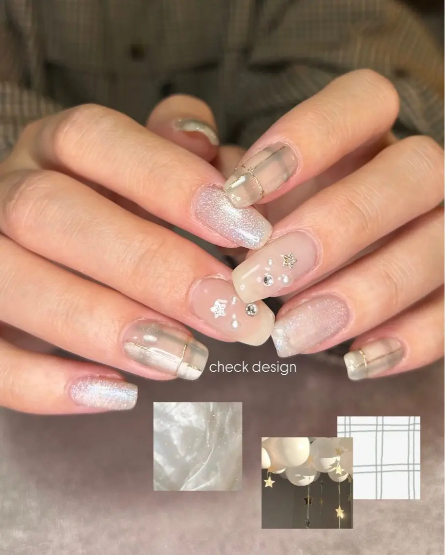 ネイル グラデーション ラメ(グリッター) マグネットネイル ミラーネイル ニュアンスネイル ハンドネイル Lumi de nailsのネイルデザイン