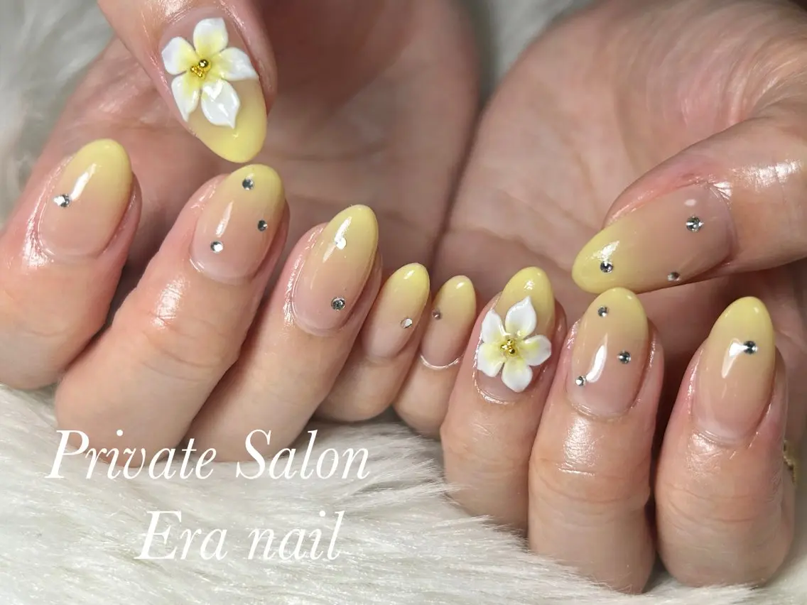 ネイル フラワーネイル グラデーション ハンドネイル Era nailのネイルデザイン