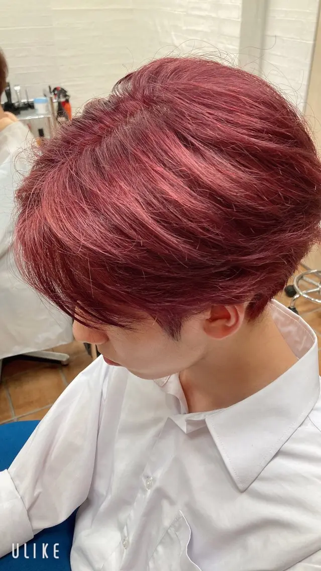 ショート カラー メンズ ダブルカラー ピンクカラー ヘアカラー トリートメント 縮毛矯正/ /関内/あべももこのヘアスタイル