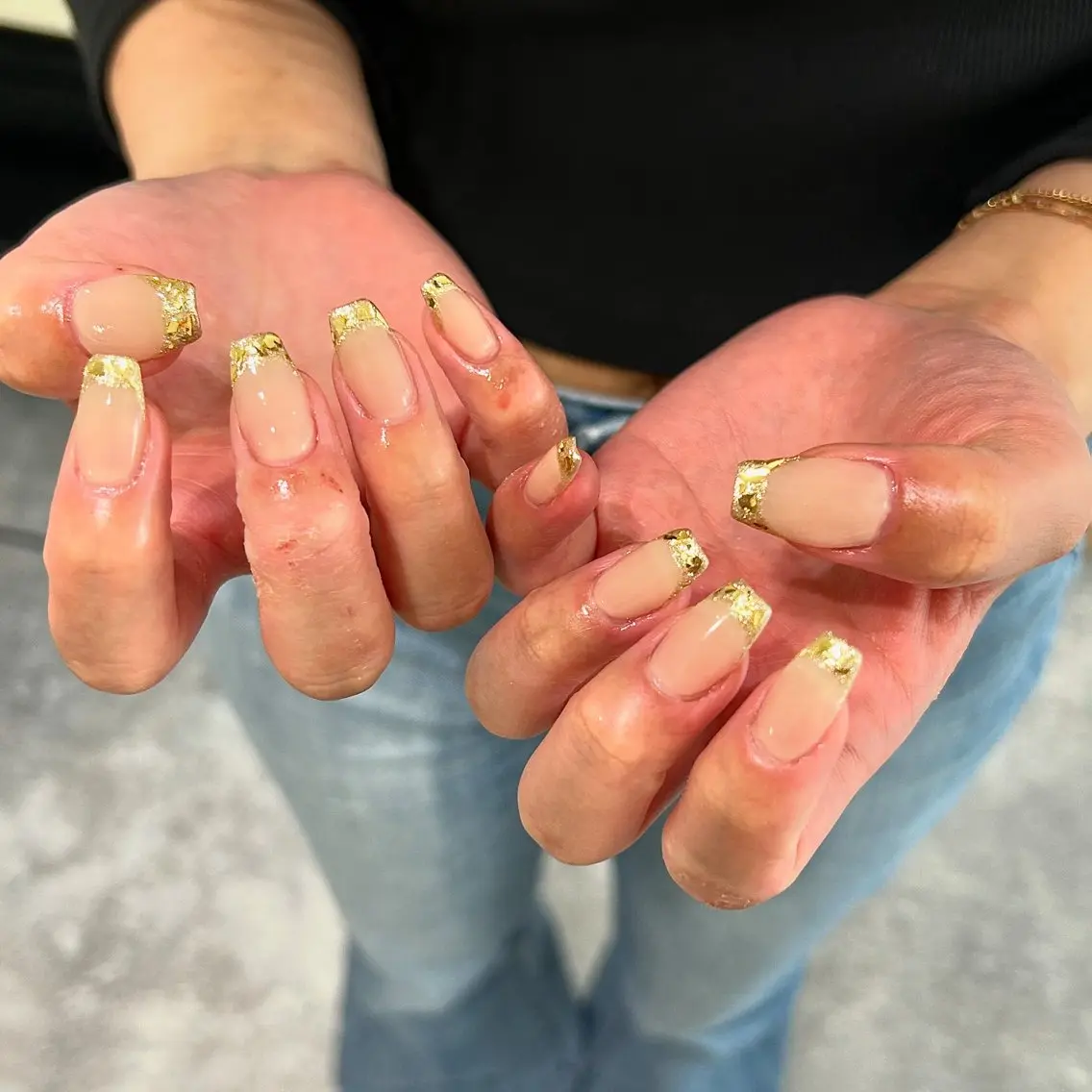 ネイル フレンチネイル ガラスフレンチ Ray. Maayaのネイルデザイン