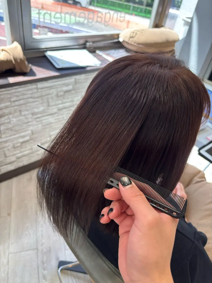 ミディアム 顔周りカット トリートメント ヘアカラー トリートメント 【モデル様募集中】 渡邊 マサキのヘアスタイル