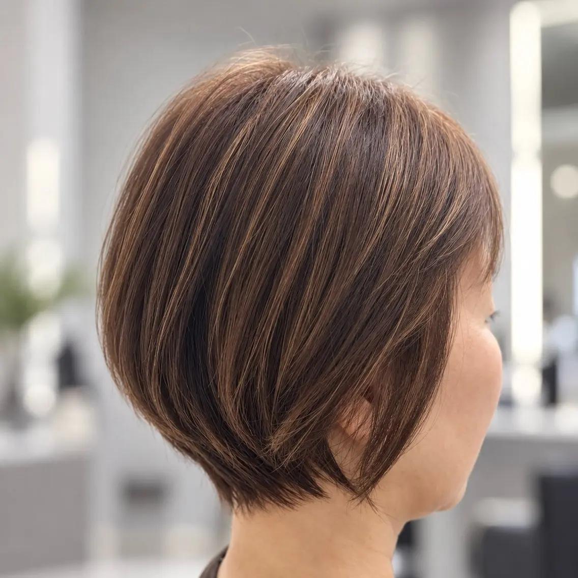 ショート カラー ベージュカラー ハイライトカラー ハイライト ショートヘア 小顔ショート ミディアム/塩谷拓のヘアスタイル