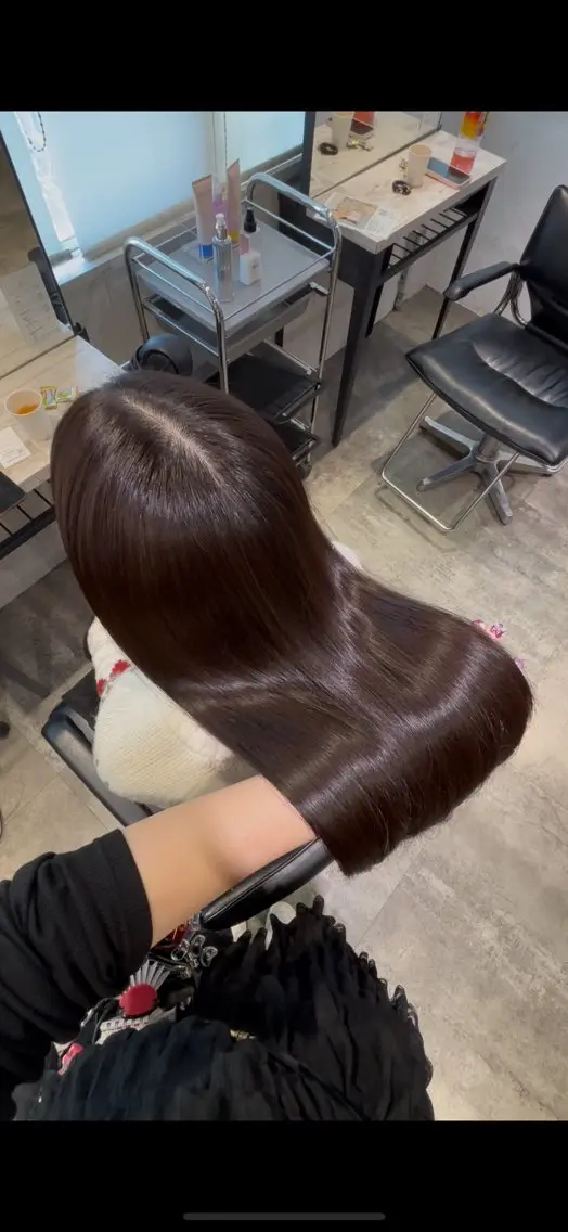 ロング カラー 髪質改善 ヘアカラー 縮毛矯正 トリートメント ダメージレス艶髪 🦋MISAKI🦋のヘアスタイル