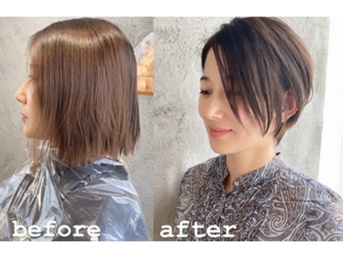ショート ヘアカラー 縮毛矯正 お母さんの白髪対策 ・白髪染め/松田直敏のヘアスタイル