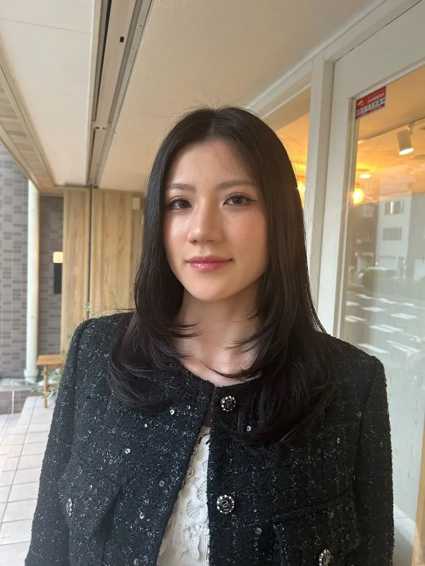 セミロング カット 櫻井園子🌸 縮毛矯正のヘアスタイル